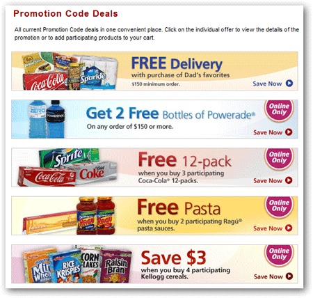 grocery promotion code deal list